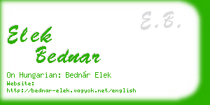 elek bednar business card