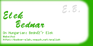 elek bednar business card